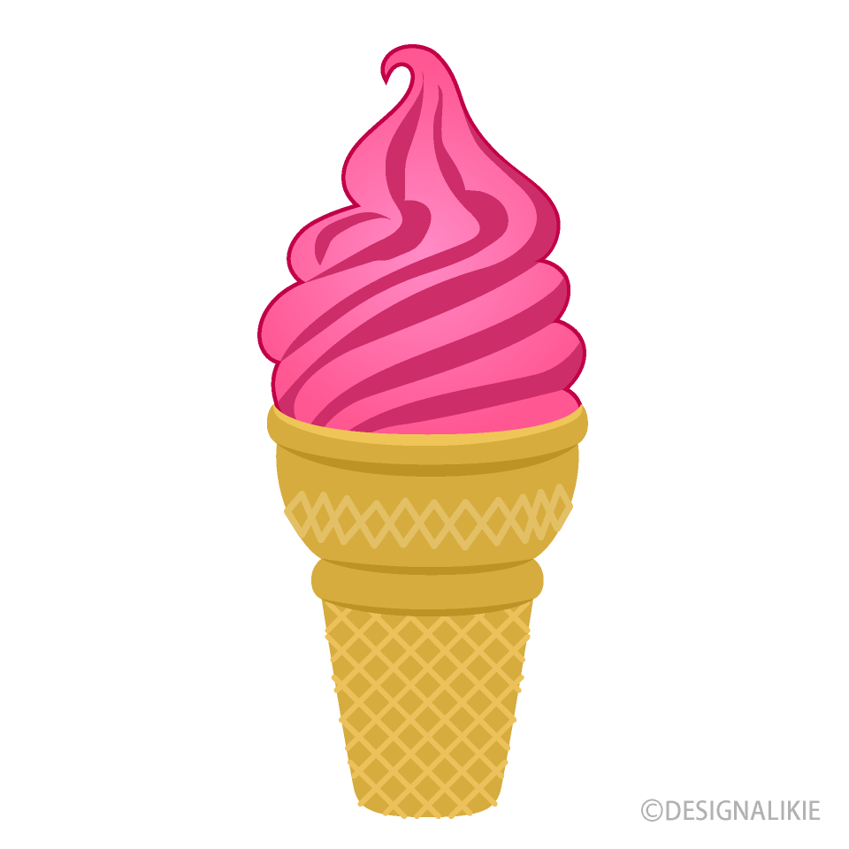 Pink Soft Serve Ice Cream
