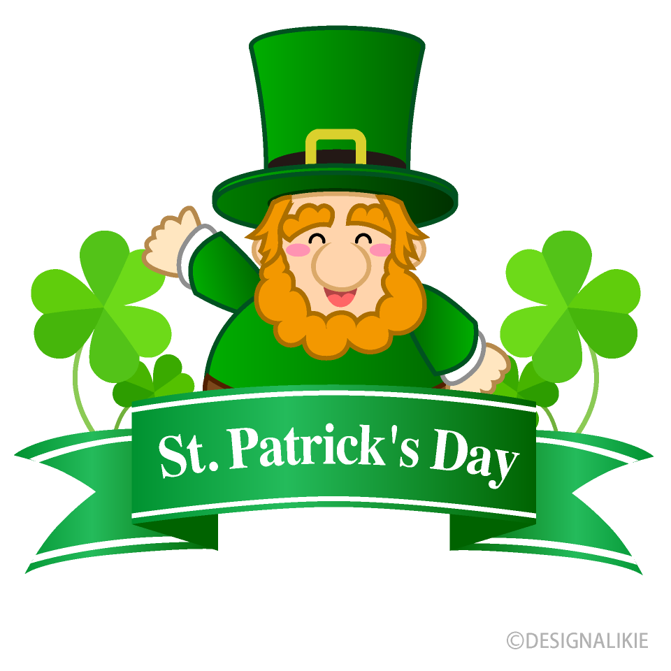 Leprechaun With Ribbon And Shamrock Clip Art Free PNG Image Illustoon