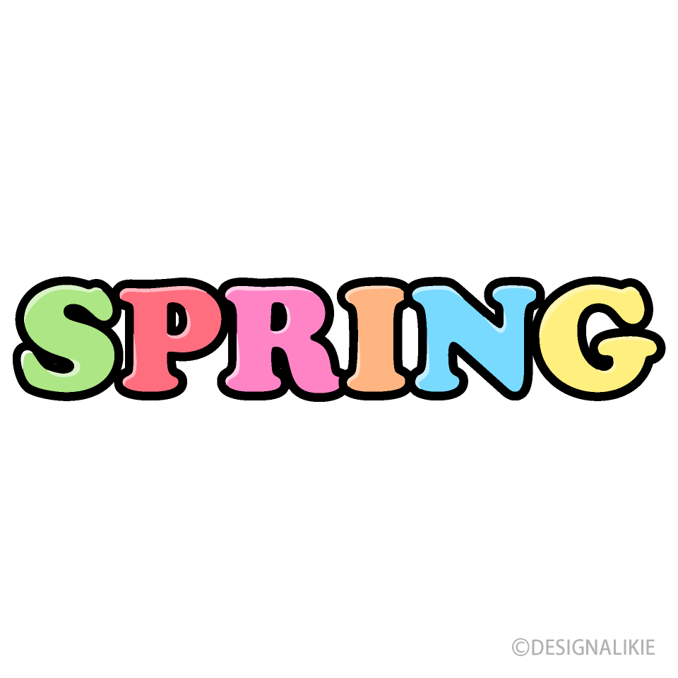 Pale Colored SPRING Text