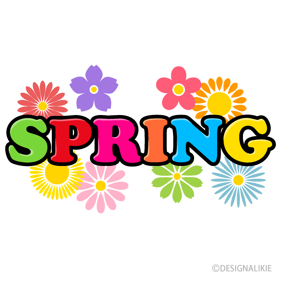 SPRING Text with Flowers