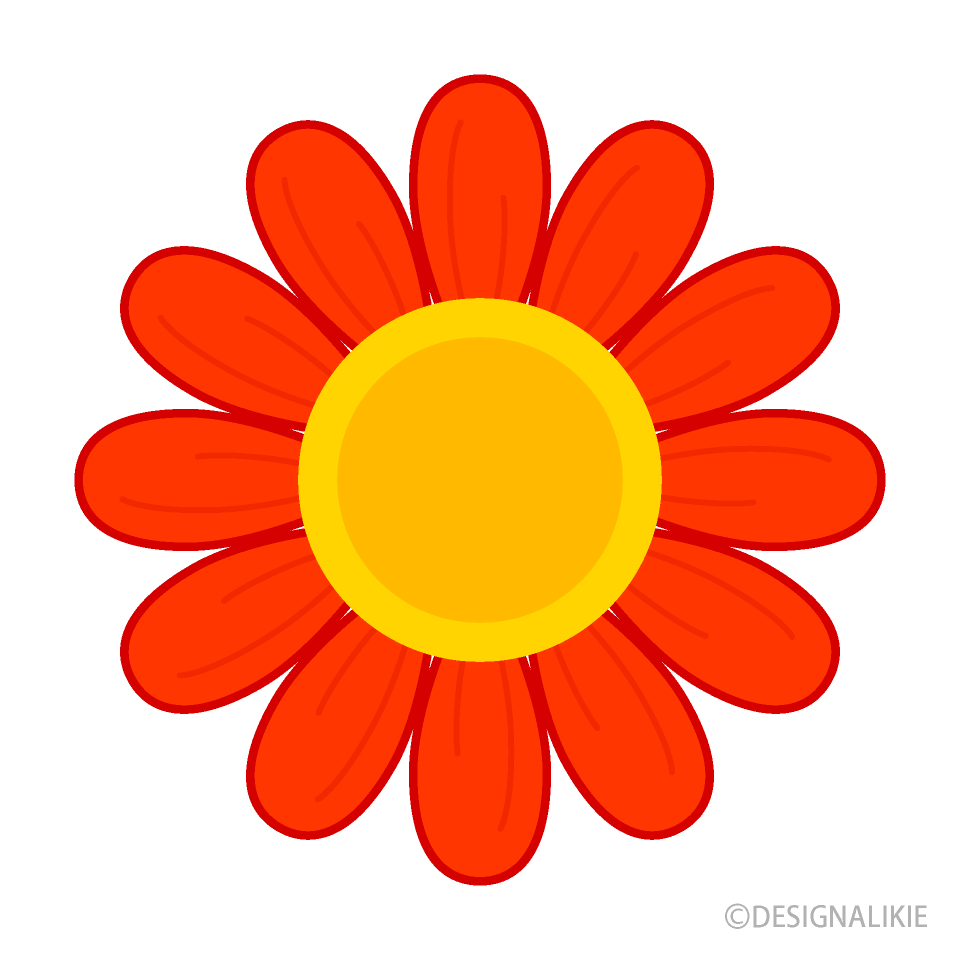 Cute Red Daisy Clip Art Free PNG Image｜Illustoon
