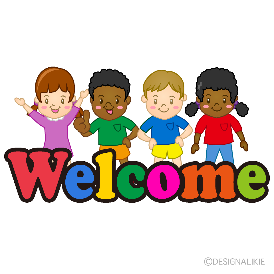 Welcome Sign With Kids Clipart