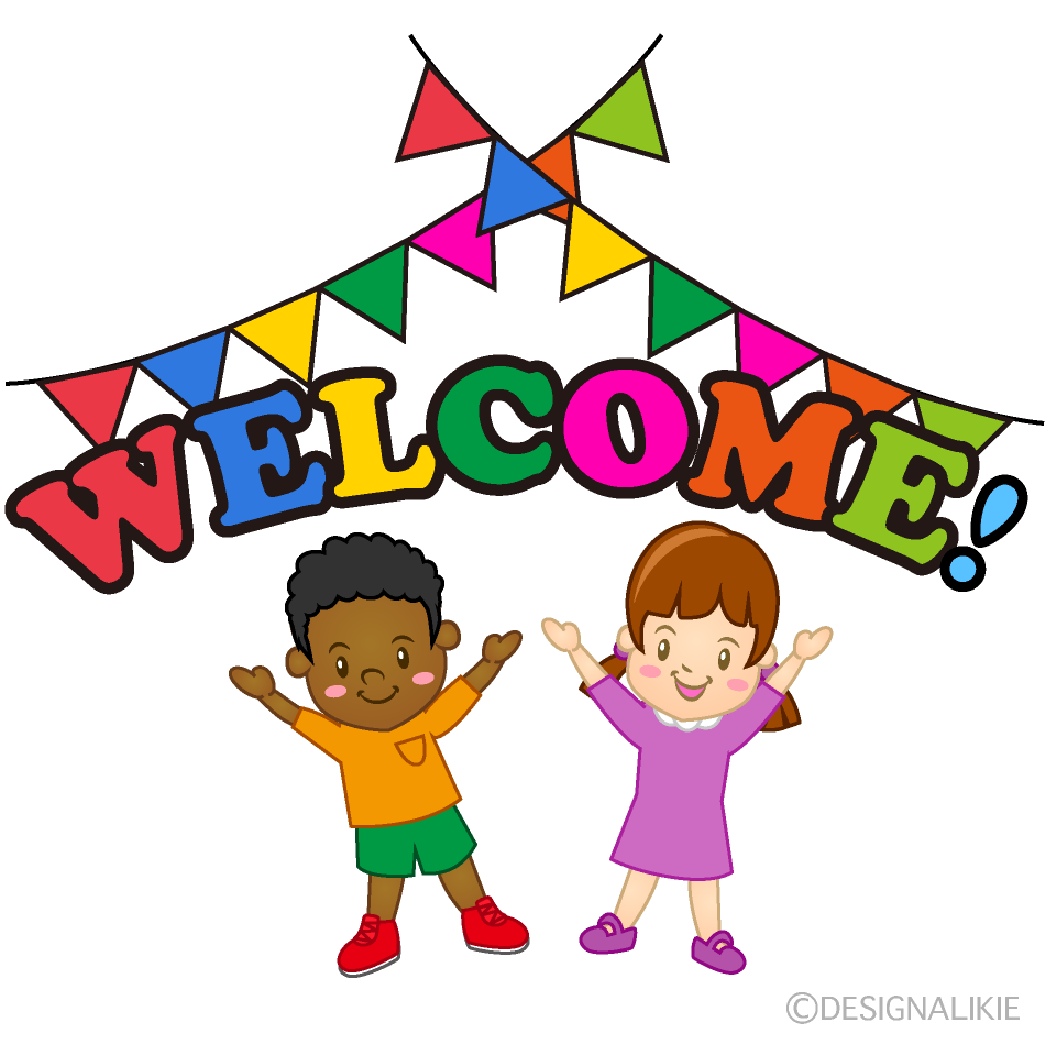 Welcome Sign With Kids Clipart