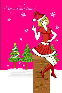 Navidad de Santa Cosplay Anime Girl
