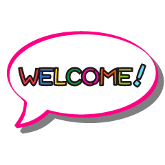Colorful WELCOME Speech Bubble