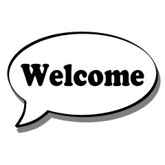 WELCOME Speech Bubble Black and White