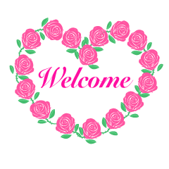 Pink Rose Heart Welcome