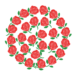 Corona de Rosa Rosa en Forma de Corazón