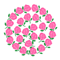 Corona de Rosa Rosa en Forma de Corazón