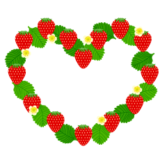 Strawberry and Leaf Heart Wreath