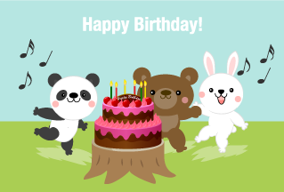 Fiesta de animales feliz cumpleaños