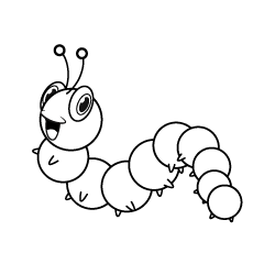 Smiling Caterpillar Cartoon