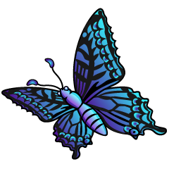 Flying Blue Butterfly