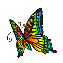 Mariposa Arco Iris Chupando