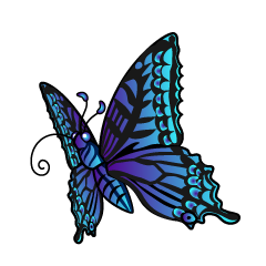 Mariposa Azul Chupando