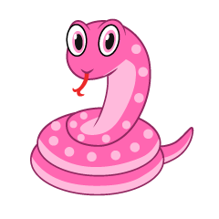 Coiled Cute Pink Snake