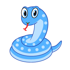 Coiled Cute Blue Snake