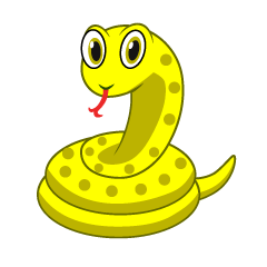 Coiled Cute Yellow Snake