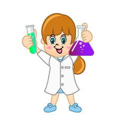 Girl Scientist with Test Tubes