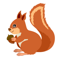 Squirrel with Acorn Side