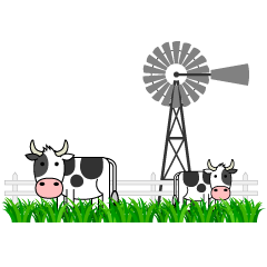 Windmill and Cattle