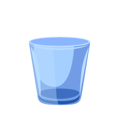 Short Blue Glass Cup