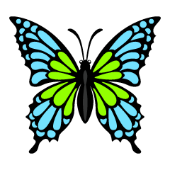Mariposa Azul Verde