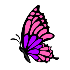Pink Purple Butterfly Side