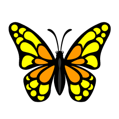 Pequeña Mariposa Amarillo Naranja