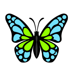 Pequeña Mariposa Azul Verde