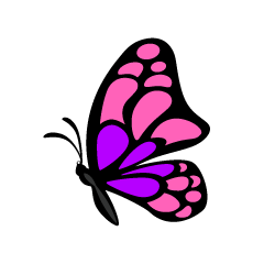 Small Pink Purple Butterfly Side
