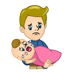 Father Holding Crying Baby