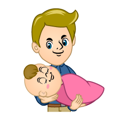 Father Holding Sleeping Baby