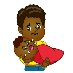 Father Holding Sad Baby