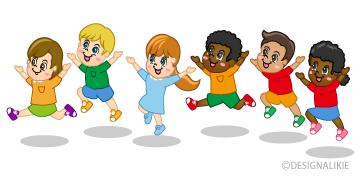 Children Running and Jumping