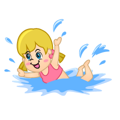 Girl Swimming in Sea