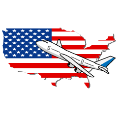 Airplane Flying with USA