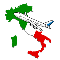 Airplane Flying with Italy