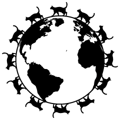 Cats Walking with Earth