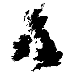 Mapa del Reino Unido e Irlanda