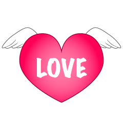 Love Heart with Wings