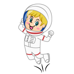 Boy Astronaut Jumping