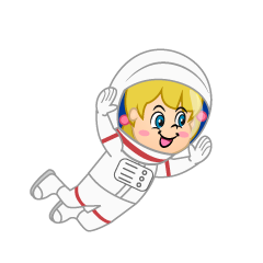 Girl Astronaut Flying