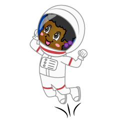 Girl Astronaut High Jumping