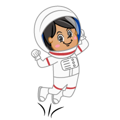 Girl Astronaut Jumping