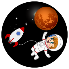 Flying Astronaut Over Mars