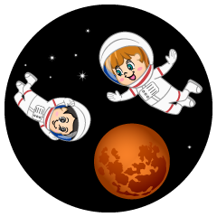 Flying Astronauts Over Mars