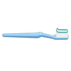Toothbrush with Paste (Side)