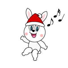Rabbit with Santa hat