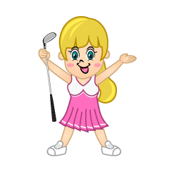 Girl Golfer Having Fun